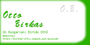 otto birkas business card
